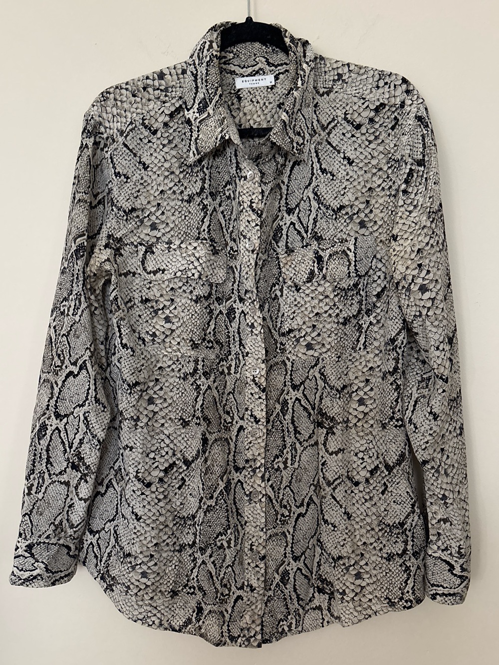 Equipment Femme Silk Snakeskin Print Button Down Blouse Shirt Size M
